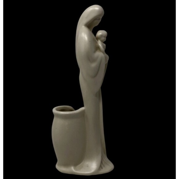 HAEGER Pottery Madona Baby Jesus Planter VTG 11" Tall Virgin Mary Religious USA - Picture 2 of 12